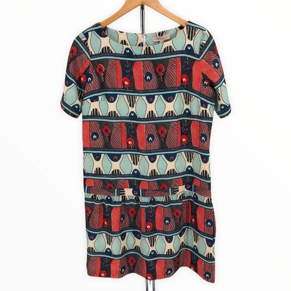 Paul & Joe Sister Guadalupe Drop Waist Geometric Print Short Shift Dress Small - Picture 3 of 13